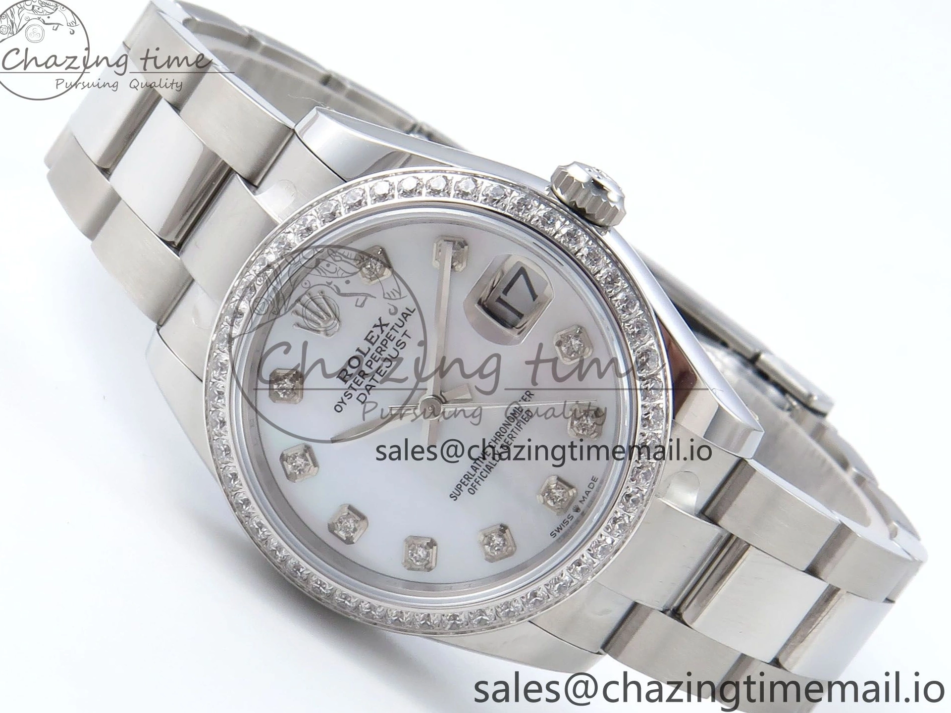 Bracelet Best DateJust Dial Bezel ETA Oyster 1:1 MOP Steel ARF 31 904L Edition Diamonds 2688 White SS 278384RBR on 0328